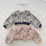[Melikey] Wool check sailor jacket