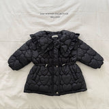 [Melikey] Heart quilting long padded jumper