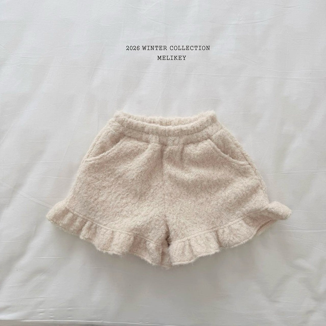 [Melikey] Creamy frill shorts