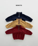 [BONITO] Check placket fleece