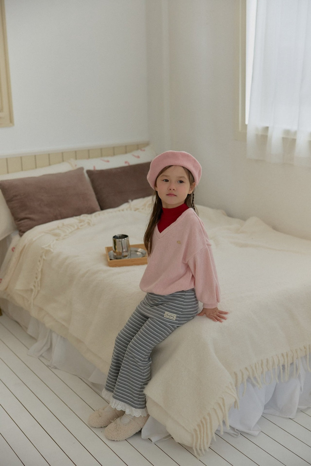 [berryberry] Cozy stripe skirt leggings