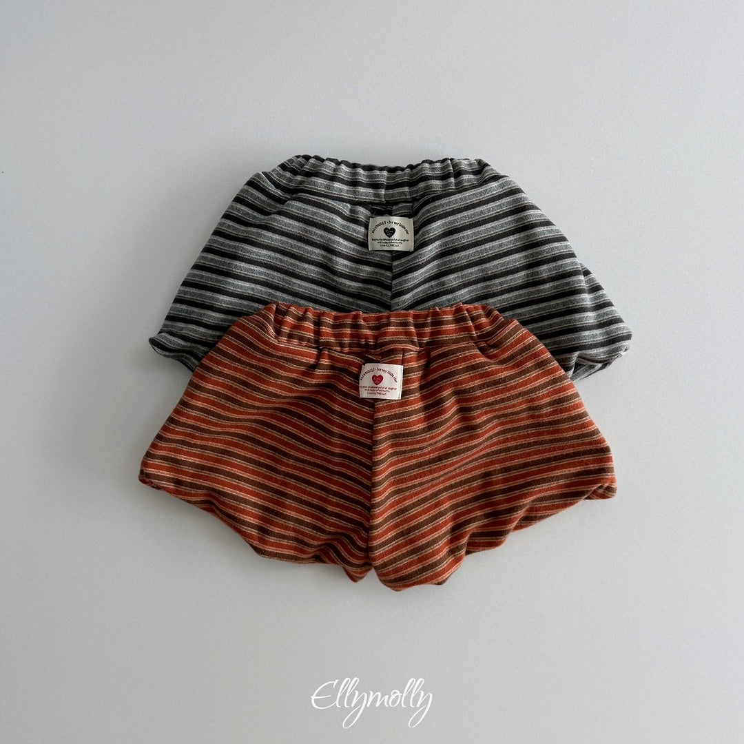 [ELLY MOLLY] Latte stripe balloon shorts