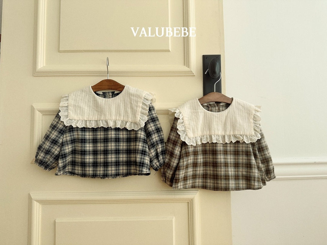 [valubebe] Check cape blouse