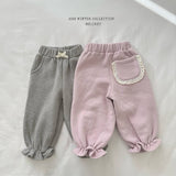 [Melikey] Pocket lace jogger pants