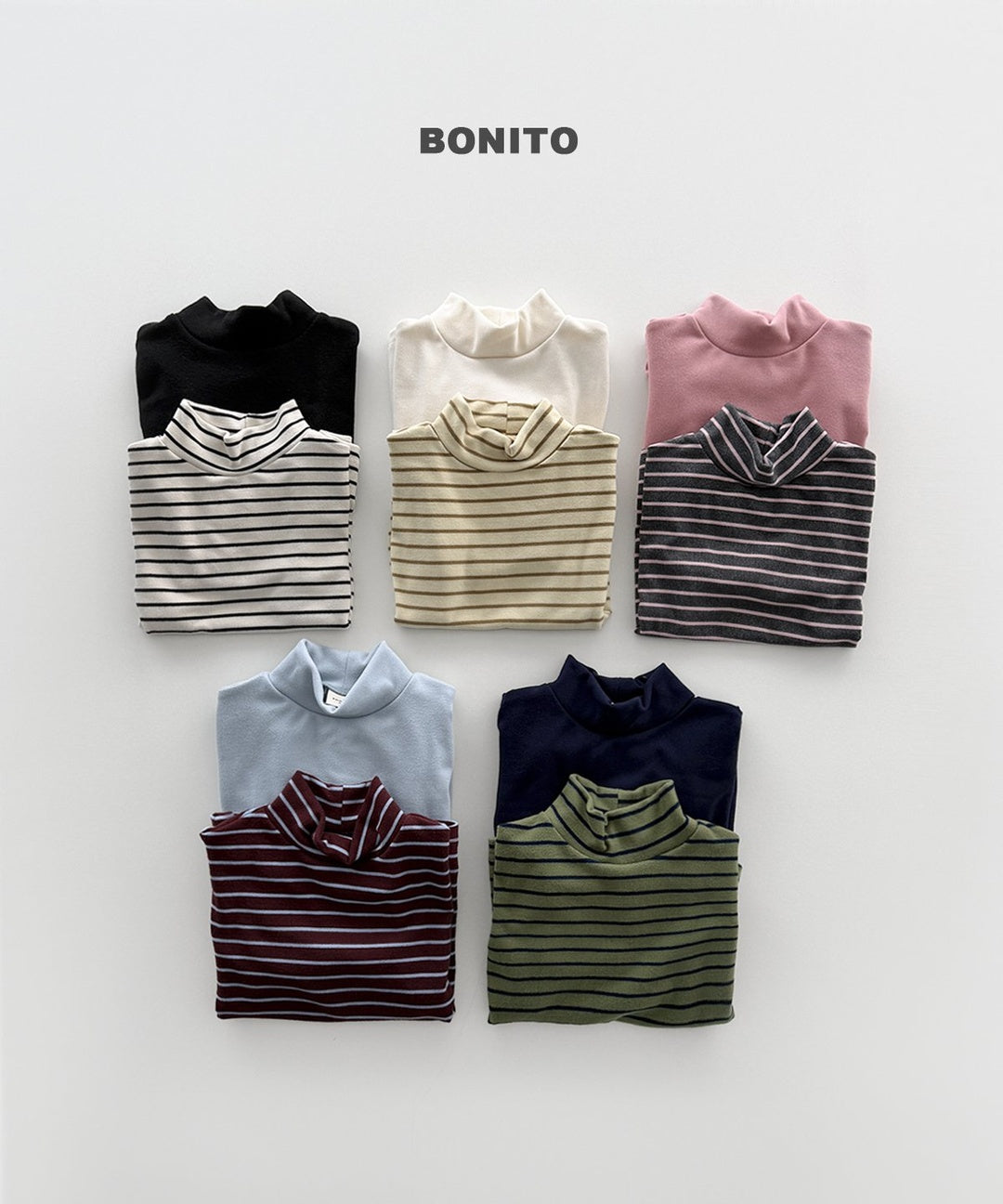 [BONITO] 1+1 highneck tops