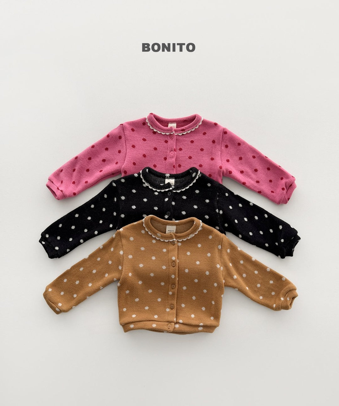 [BONITO] Dot lace cardigan