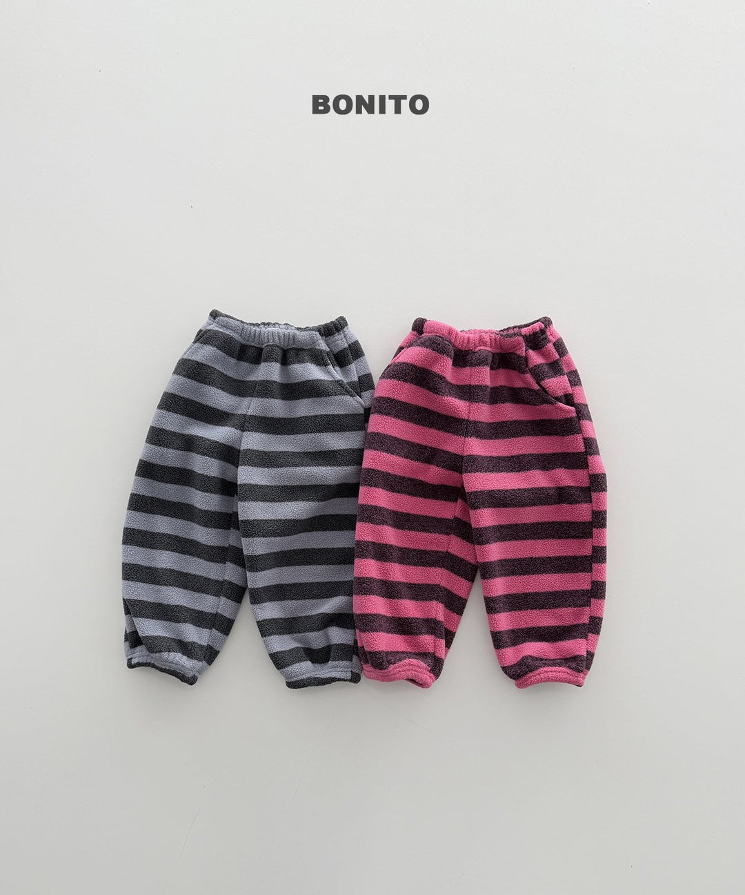 [BONITO] Stripe fleece jogger pants