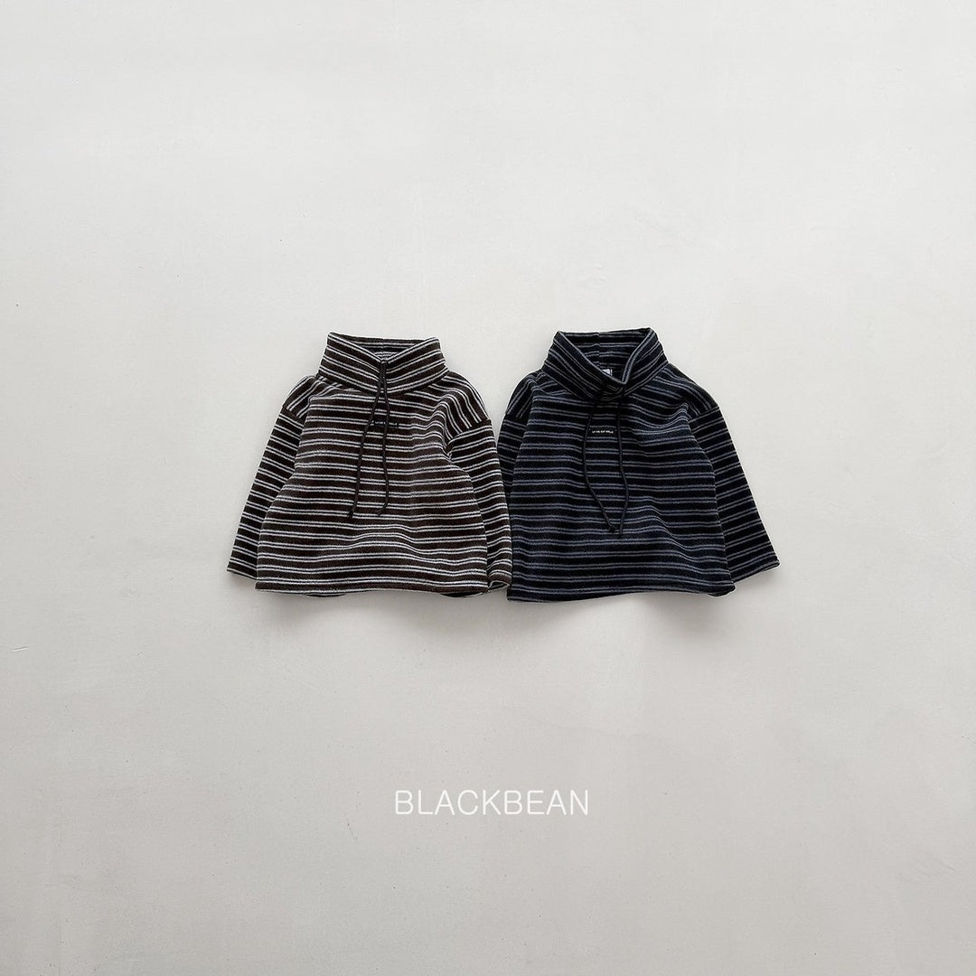 [BLACK BEAN] Crayon stripe bottleneck tops