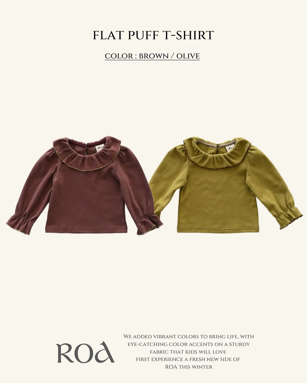 [ROA] Flat puff collar tops
