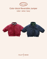 [PALETTE BEIGE] Color block reversible jumper