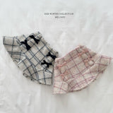 [Melikey] Check ribbon frill skirt