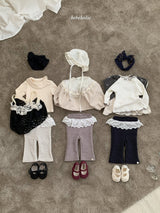 [bebeholic] Dot lace flare pants