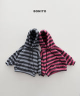 [BONITO] Stripe fleece hood