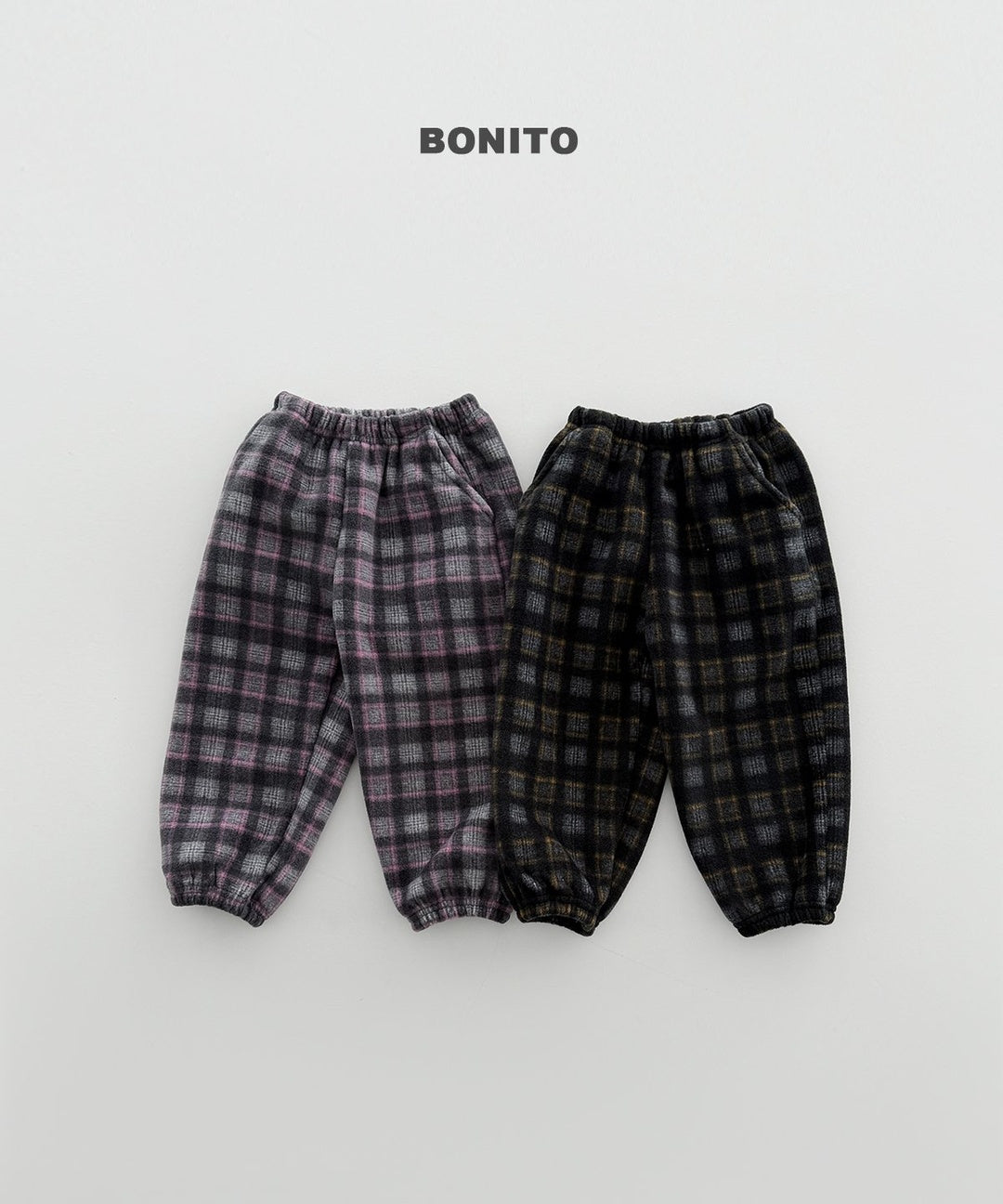 [BONITO] Check fleece jogger pants