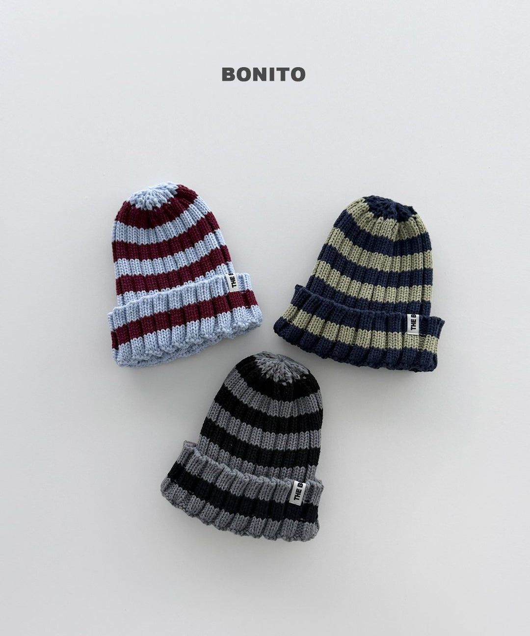 [BONITO] Two-tone knit beanie