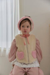 [berryberry] Heart pocket boa vest