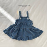 [Melikey] Cancan velvet denim one-piece