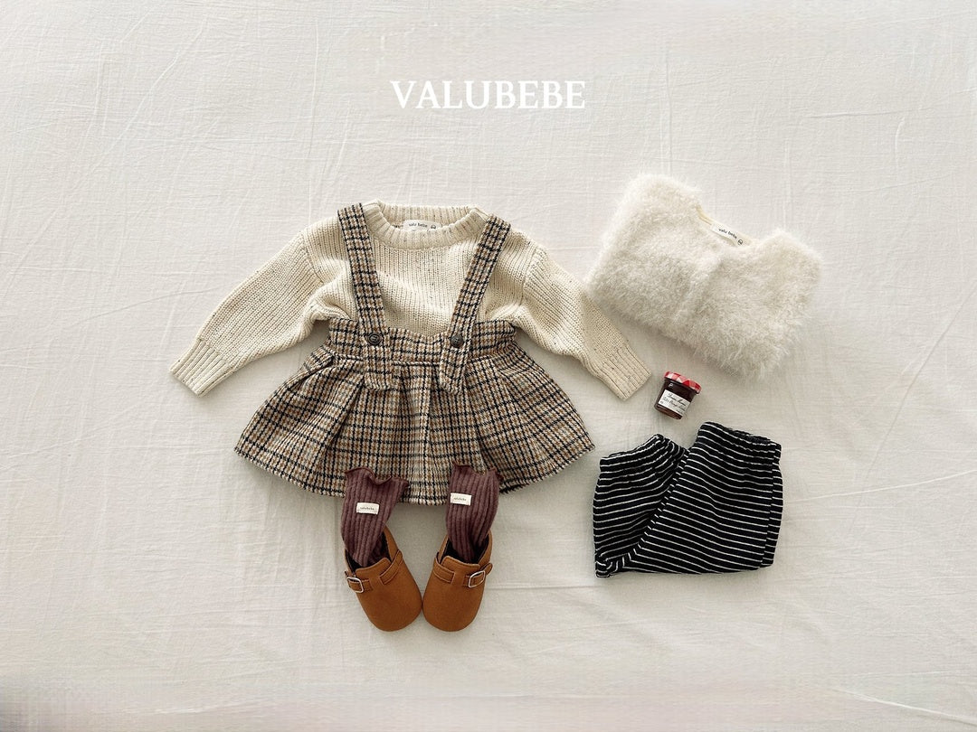 [valubebe] Marv check pleats skirt