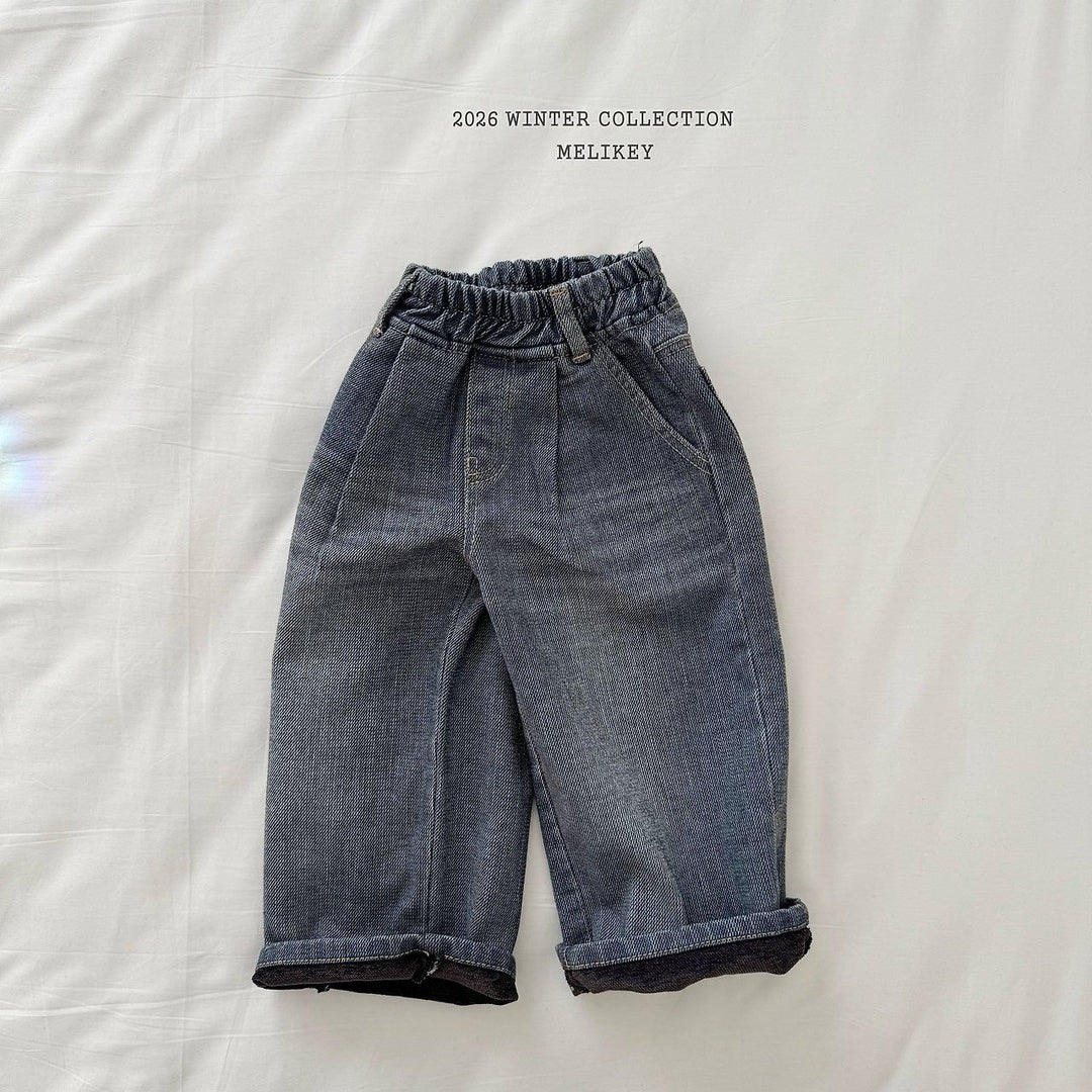 [Melikey] Twill velvet denim pants