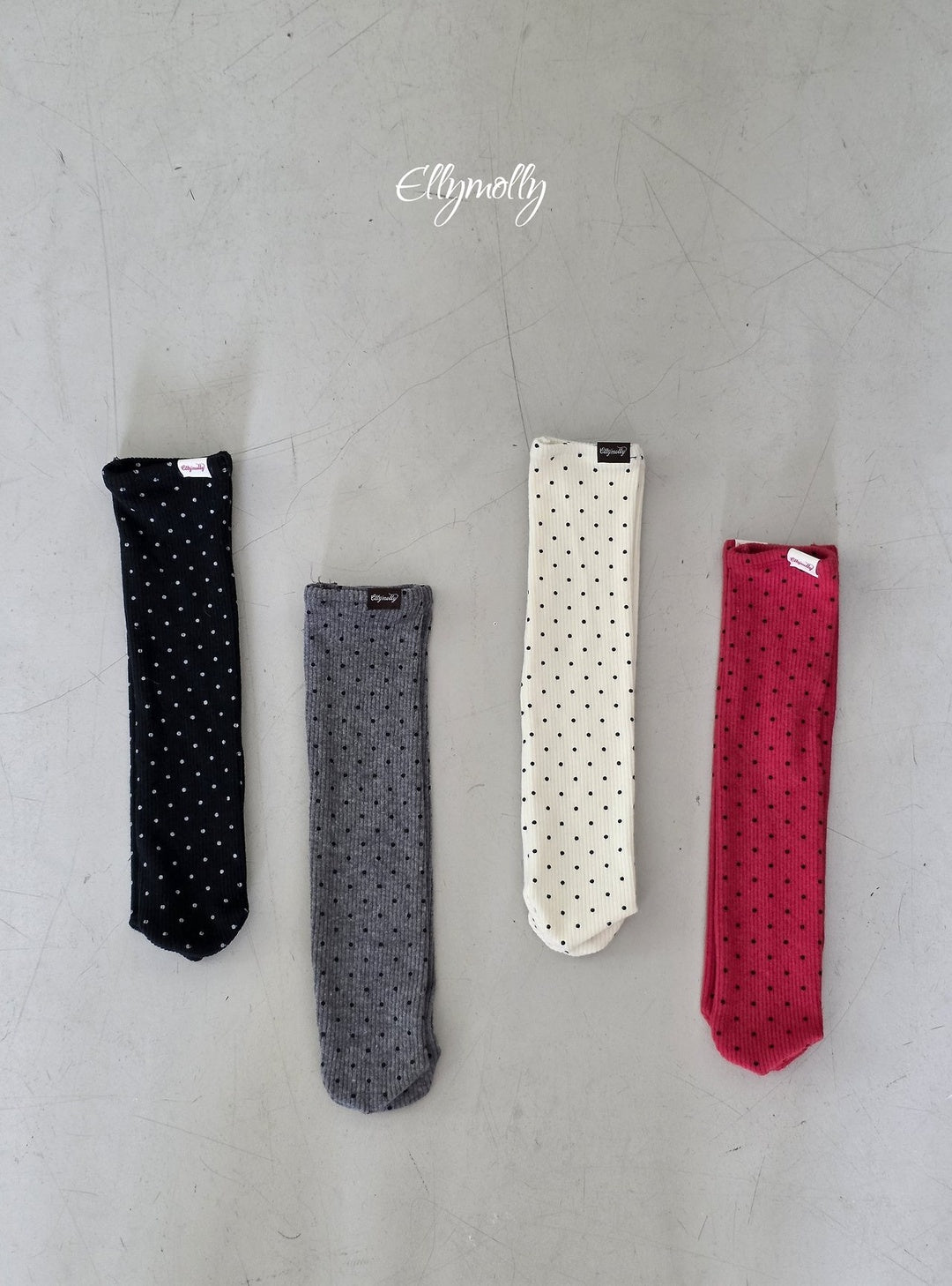 [ELLY MOLLY] Dot rib socks