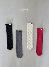 [ELLY MOLLY] Dot rib socks