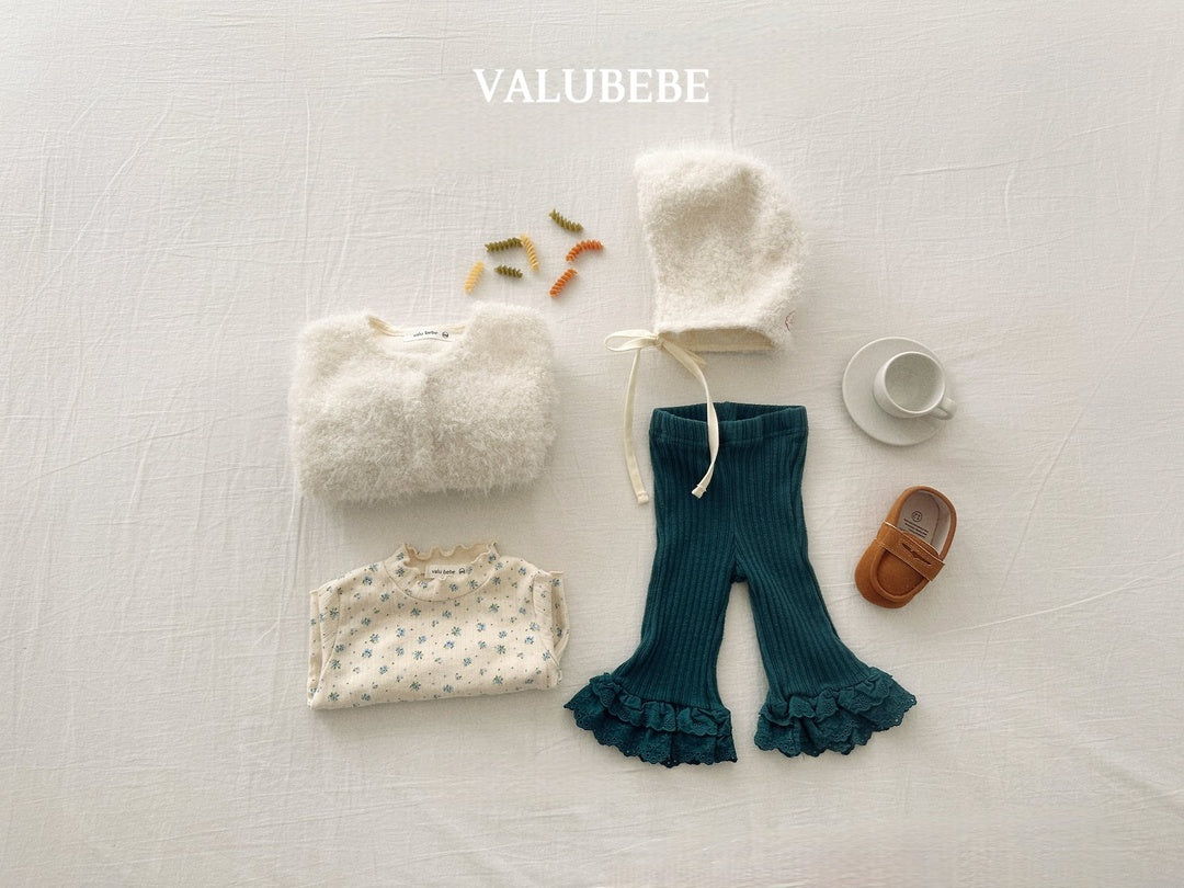 [valubebe] Frill lace bootcut pants