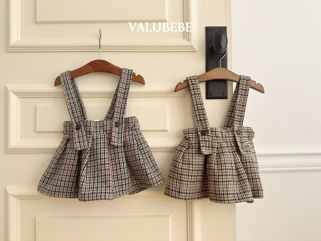 [valubebe] Marv check pleats skirt
