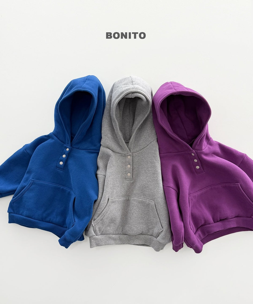 [BONITO] Round placket hood tee