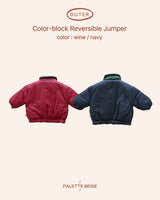 [PALETTE BEIGE] Color block reversible jumper