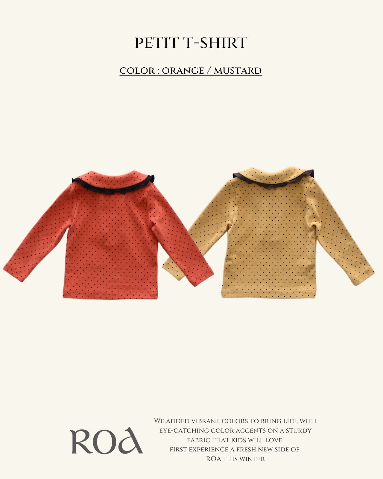 [ROA] Petit dot collar tops