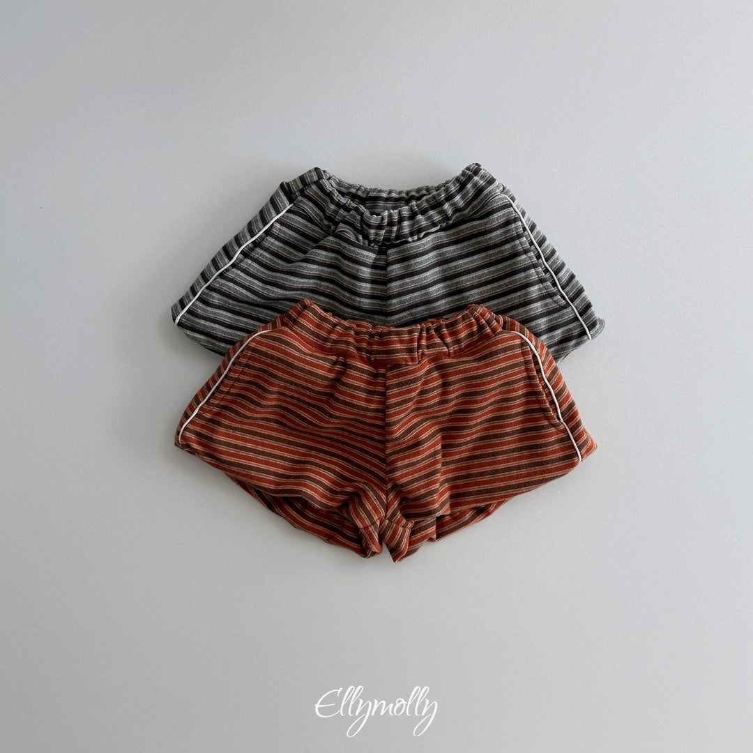 [ELLY MOLLY] Latte stripe balloon shorts
