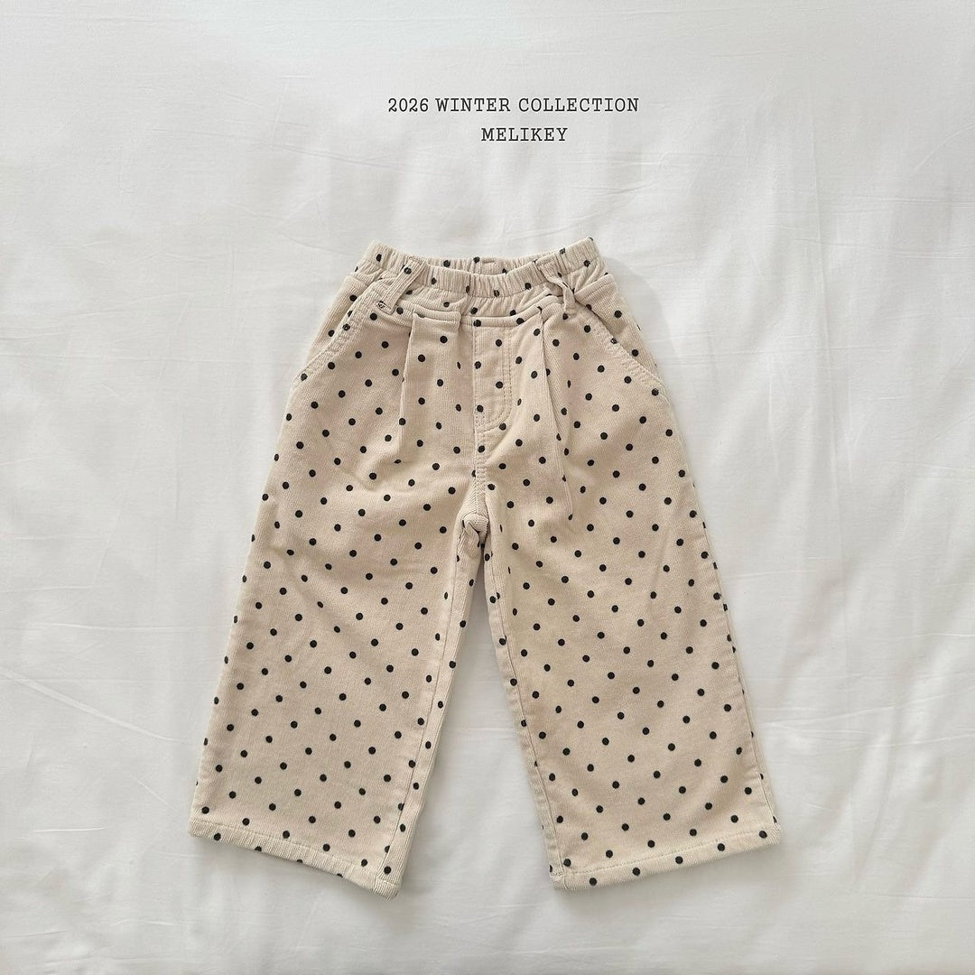 [Melikey] Dot corduroy pants