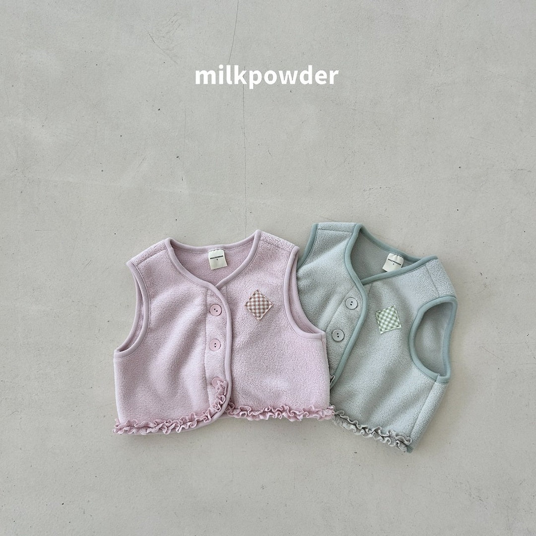 [milk powder] Warm fleece vest