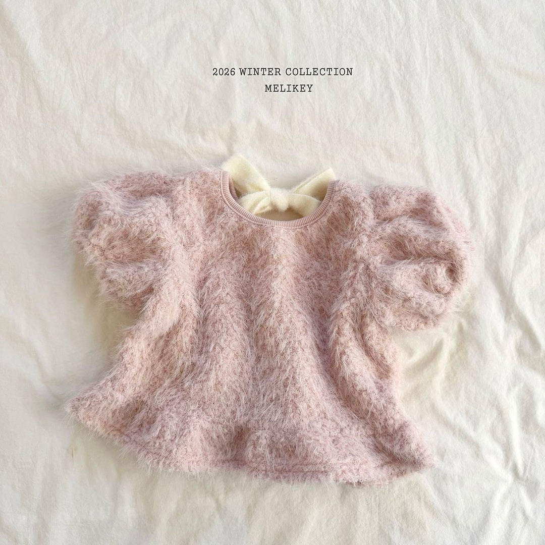 [Melikey] Fur frill puff tops