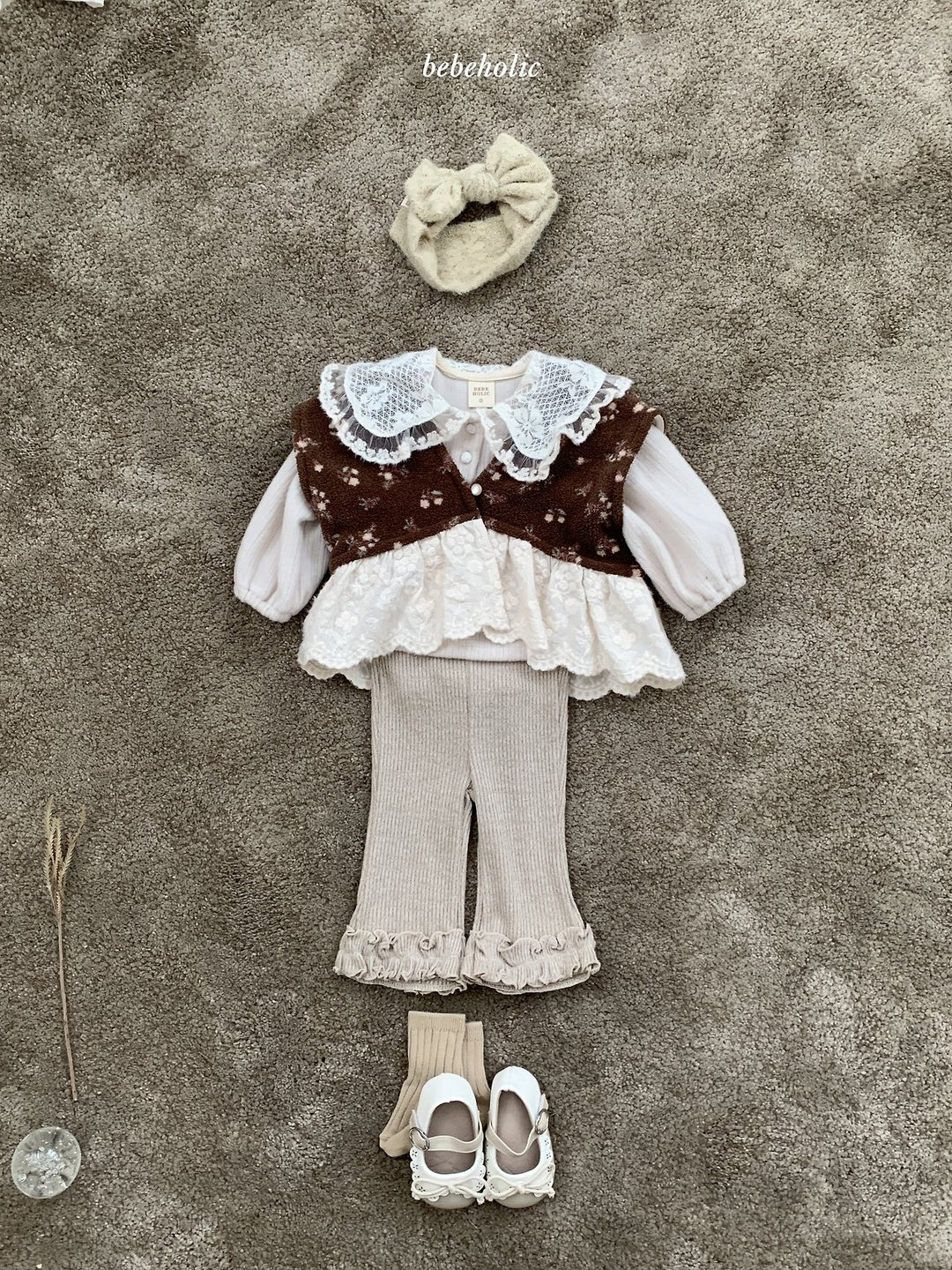 [bebeholic] Elsa flower lace vest
