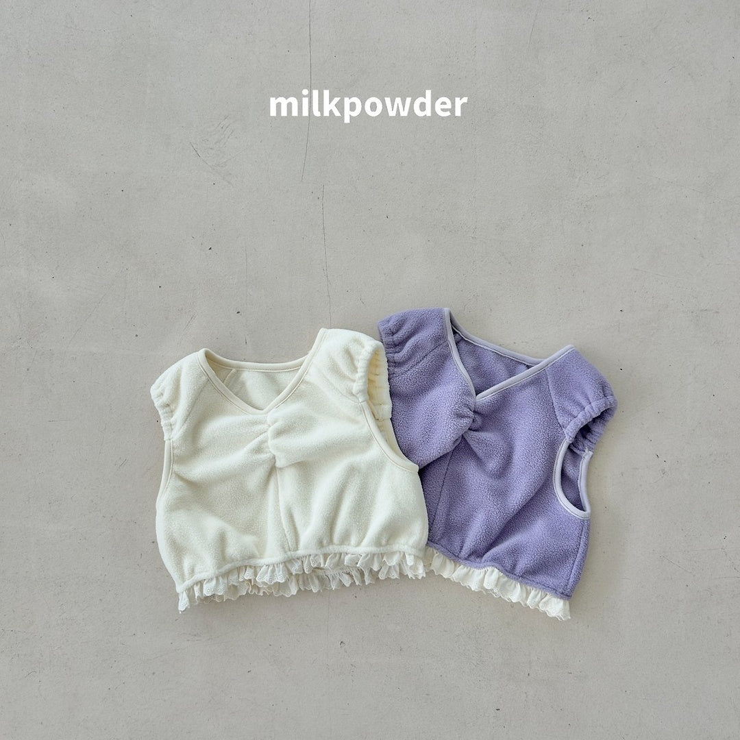 [milk powder] Fleece lace vest