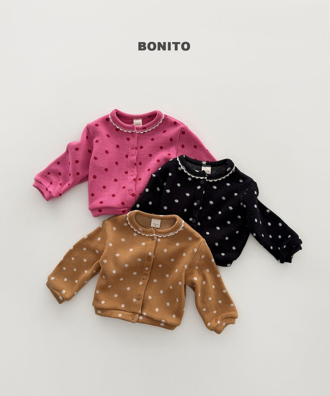 [BONITO] Dot lace cardigan