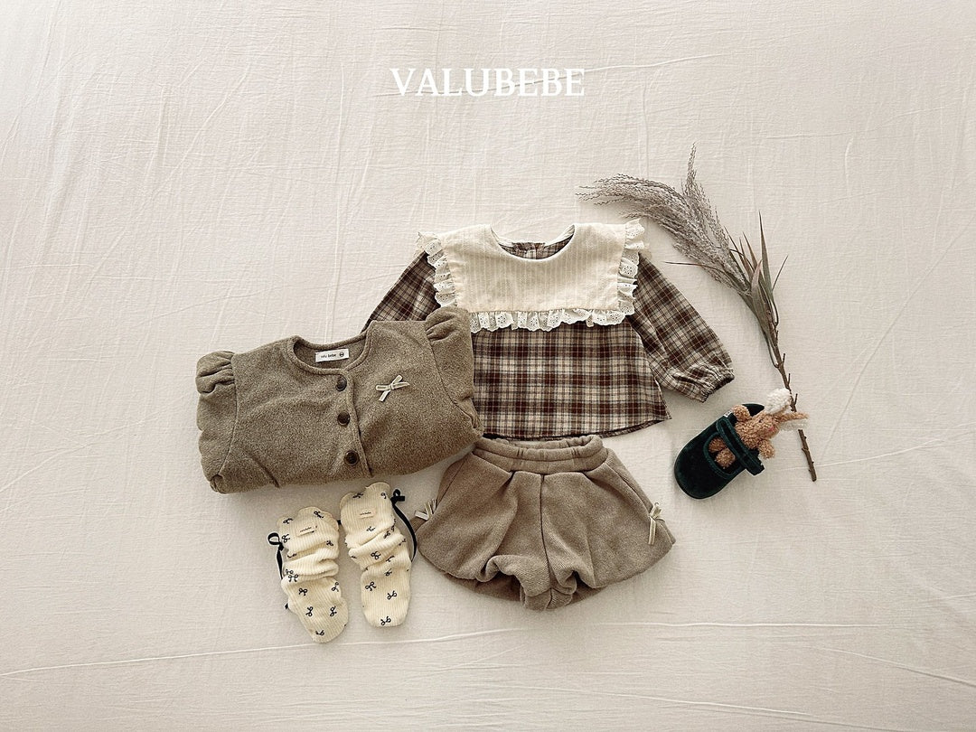 [valubebe] Check cape blouse
