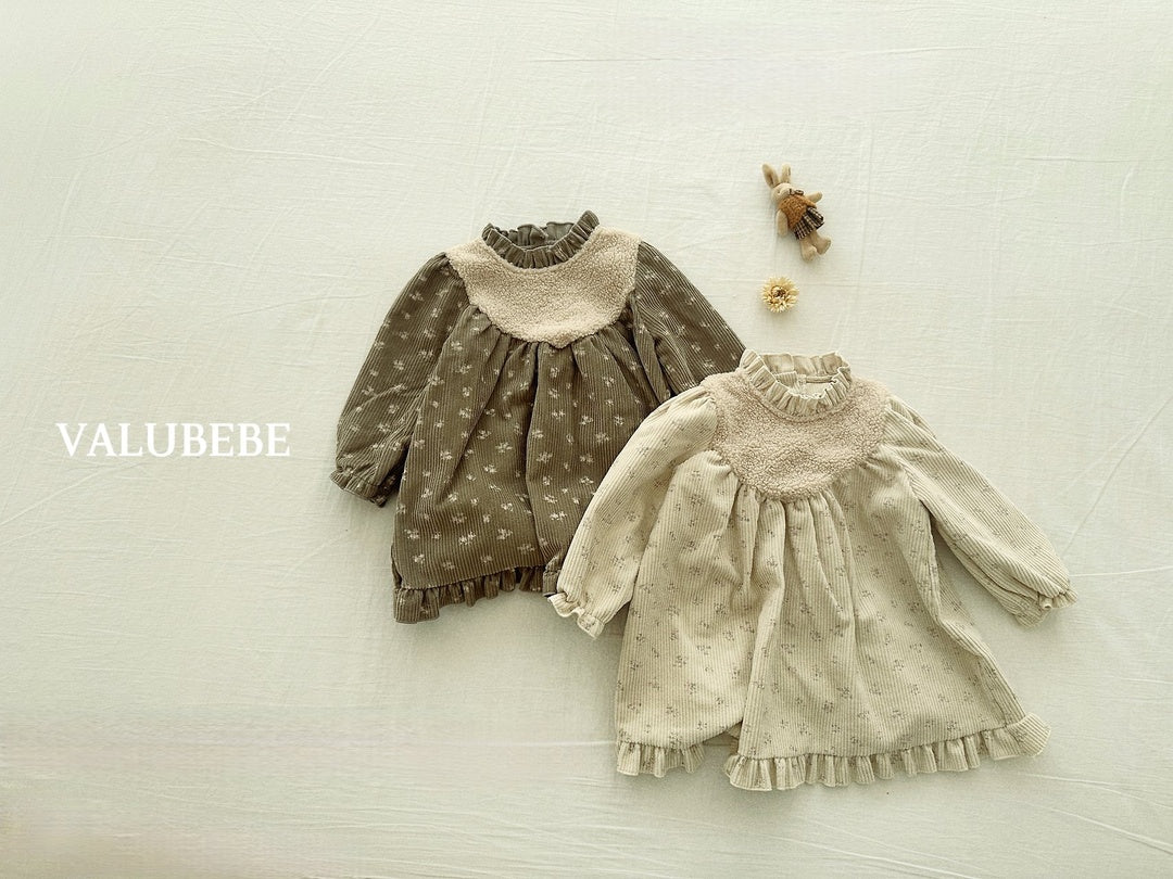 [valubebe] Flower boa one-piece