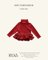 [ROA] Soft turtleneck frill tops