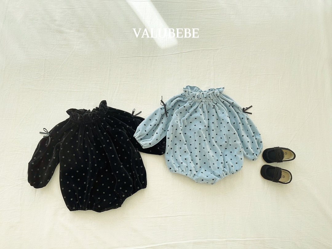 [valubebe] Dot ribbon rompers