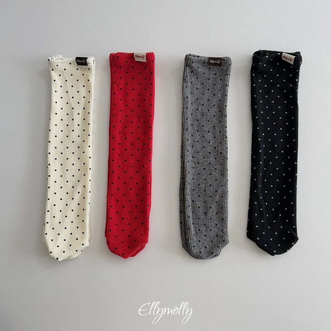 [ELLY MOLLY] Dot rib socks