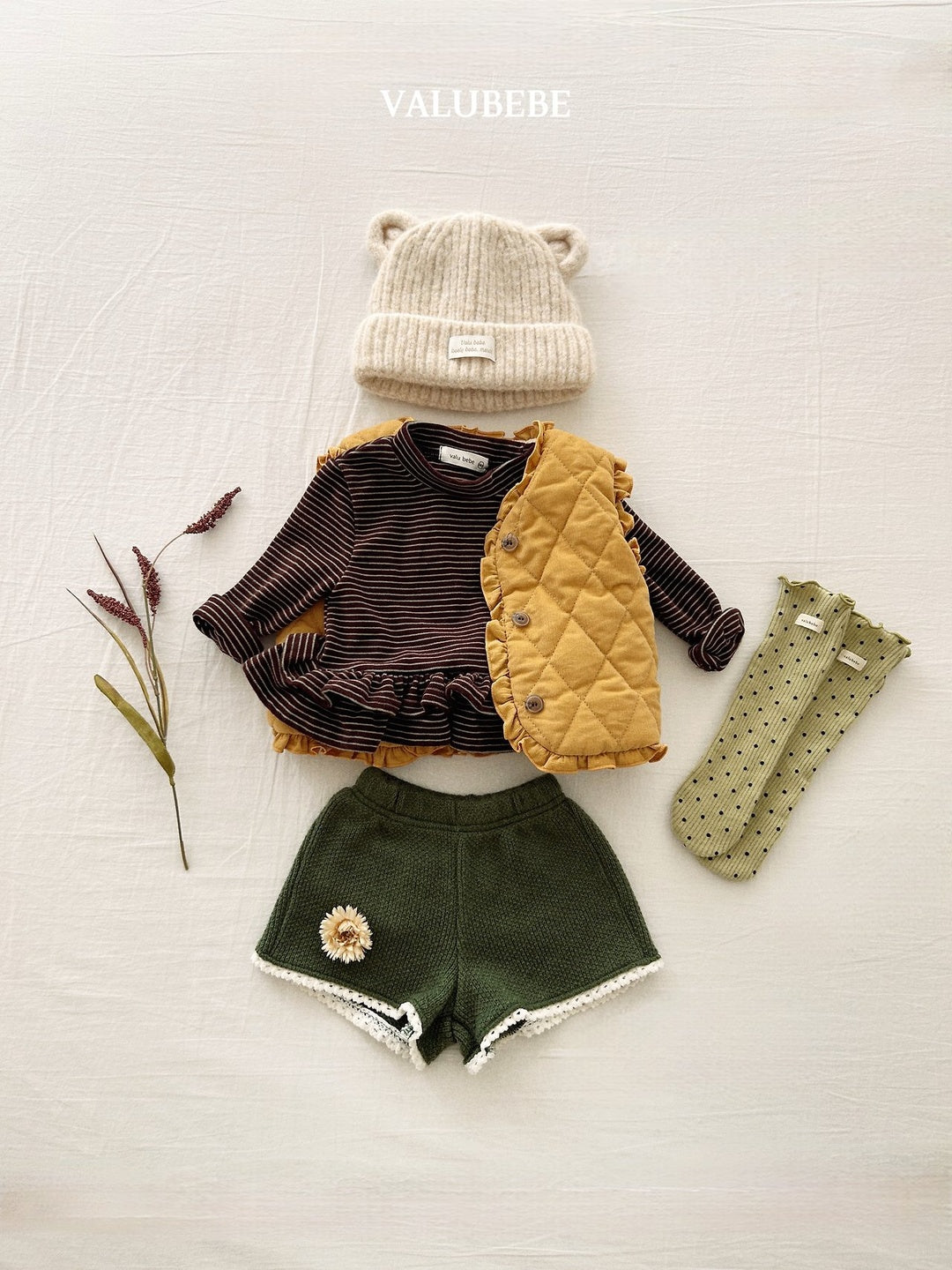 [valubebe] Knit lace short pants