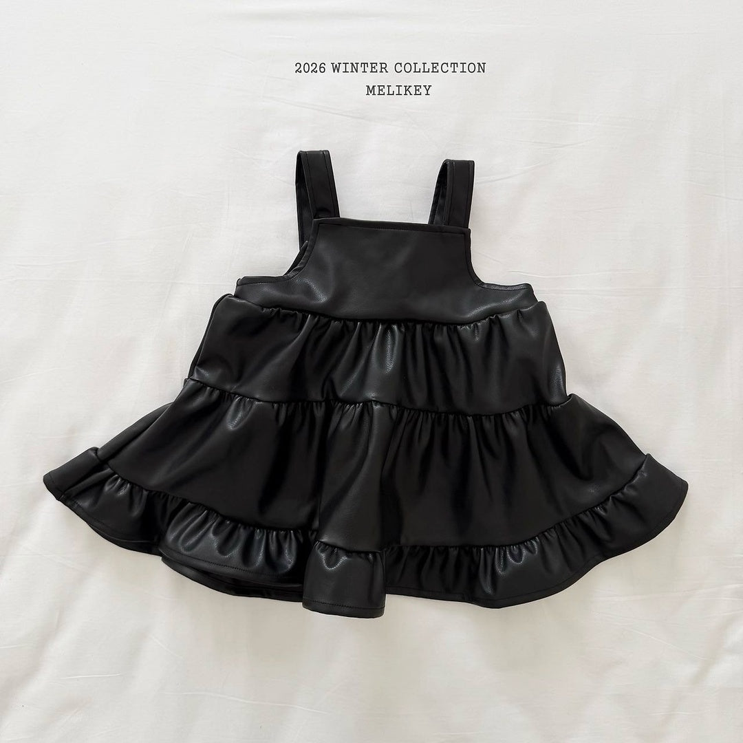 [Melikey] Chic leather cancan one-piece