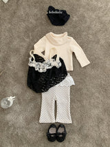 [bebeholic] Dot lace flare pants