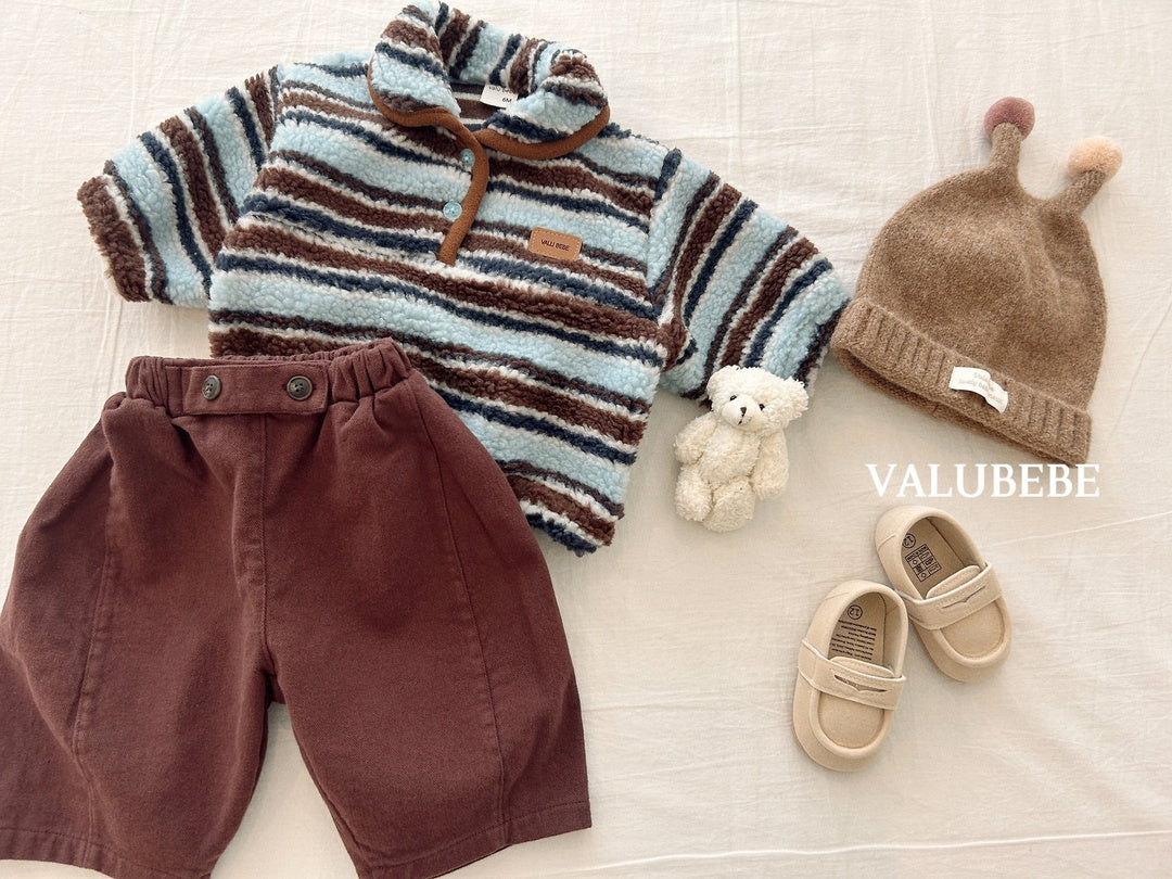 [valubebe] Wrinkle stripe collar anorak