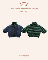[PALETTE BEIGE] Color block reversible jumper