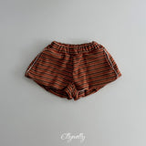 [ELLY MOLLY] Latte stripe balloon shorts