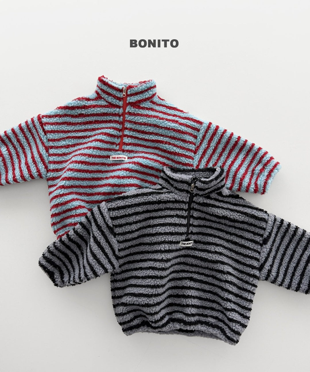 [BONITO] Boa stripe half zip