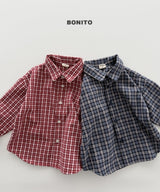 [BONITO] Warm check shirt